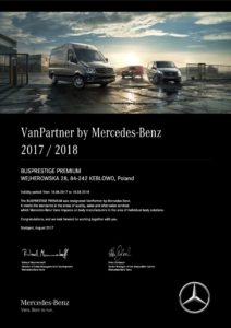 Busprestige certyfiakt VanPartner by Mercedes-Benz