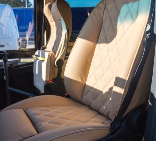 Mercedes-Benz Sprinter Bus 19 pax made by Busprestige luxury interior design driver seat in genuine leather