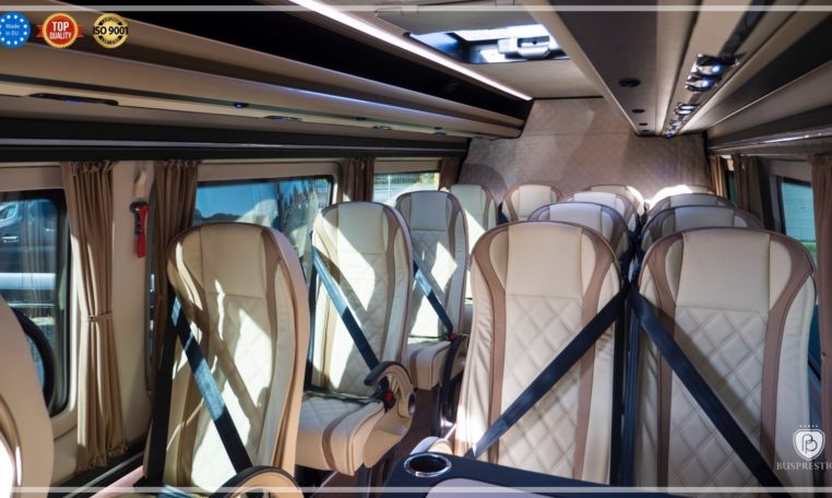 Mercedes-Benz Sprinter Bus 19 pax made by Busprestige luxury interior design beige interior composition